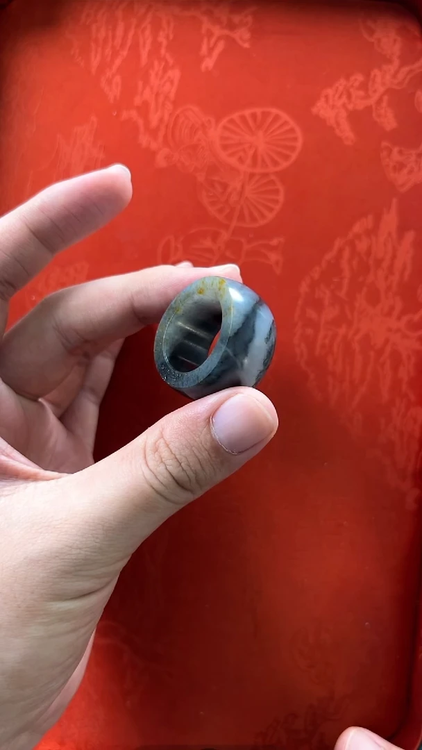 未镶嵌和田玉挂件【福利款】新疆青花矮桩扳指