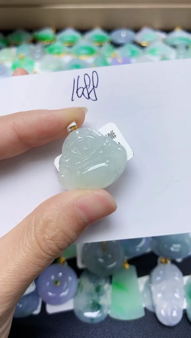 翡翠18K金镶嵌颈饰 天然缅甸翡翠A货