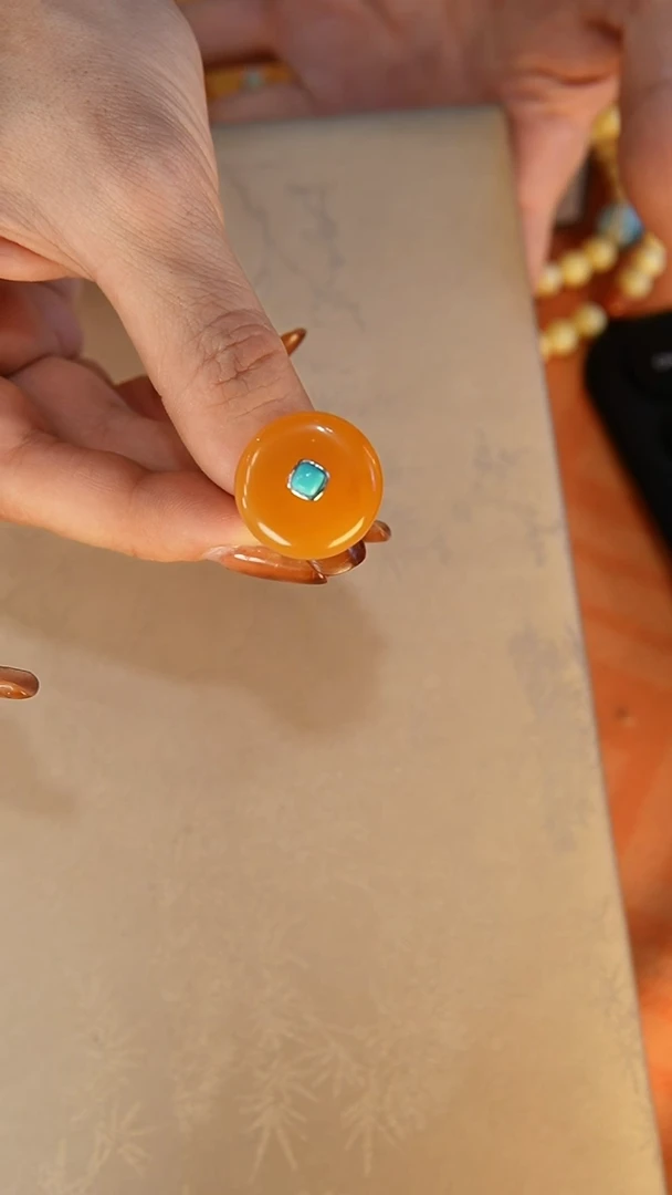 【闪购商品】琥珀戒指银S925镶嵌戒指