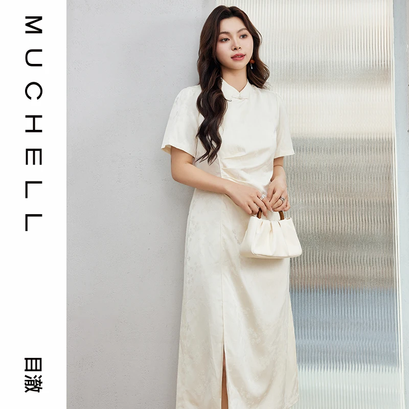 目澈MUCHELL【相思美人鱼】提花长旗袍MDS2LD6506(MDR3LD6506)