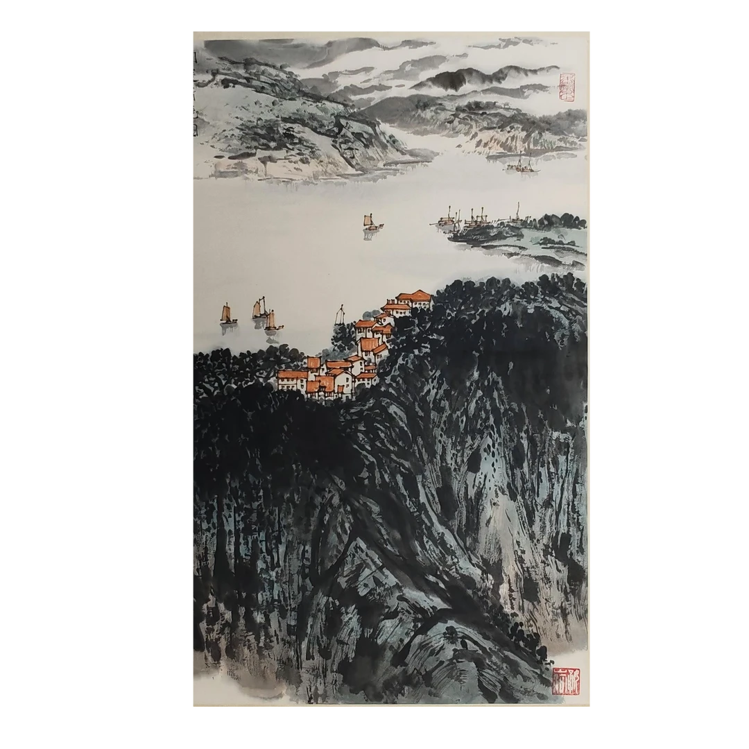 LOT.010 宋老《山水》70*46cm 纸本设色立轴