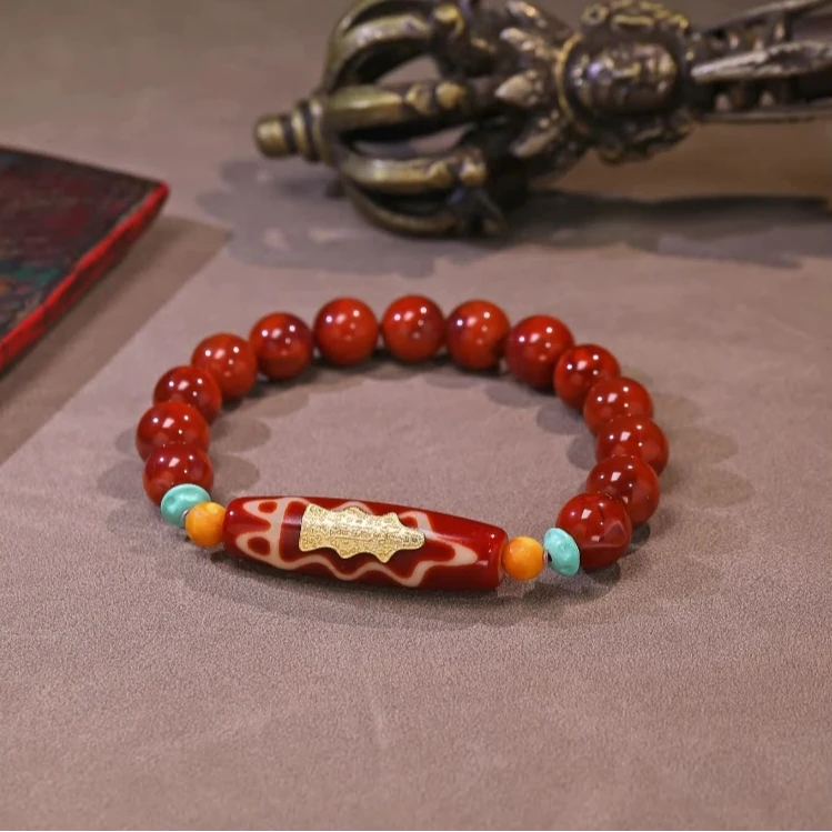 18k秘法财神南红手链S30695