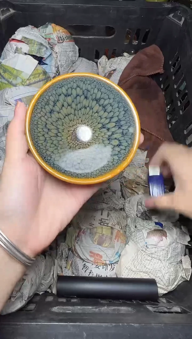 茶盏豆绿鹧鸪 撇口 盏三疯建盏茶器