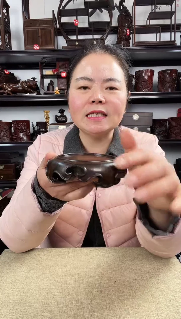 木小卷边圆老李红木工艺品