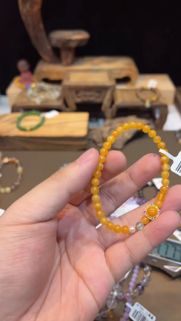 未镶嵌琥珀手链手饰@@E6784