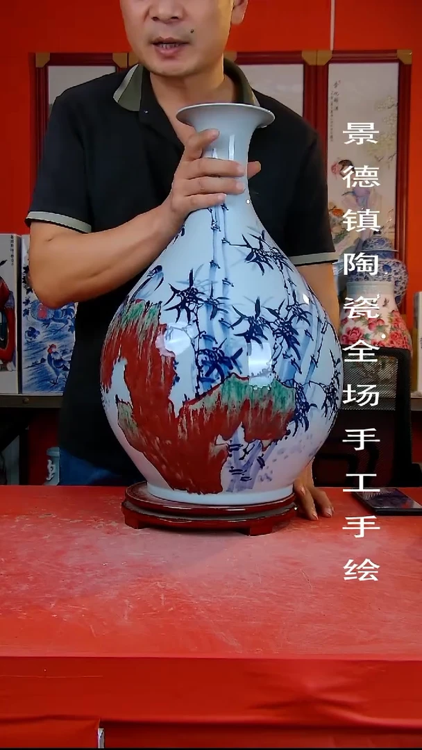 摆件手景德镇陶瓷 全场手工绘10