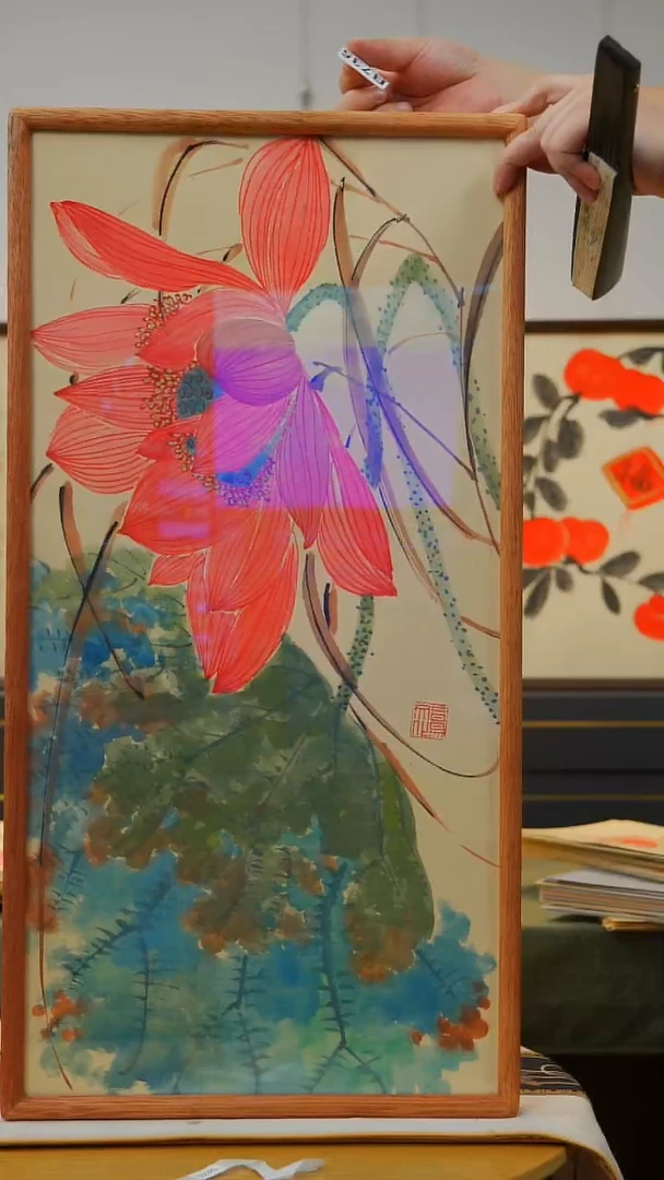 国画不落名绘画-实木框- 735