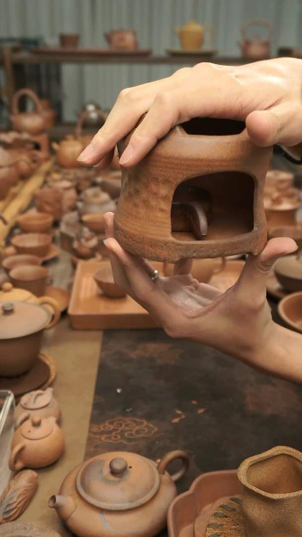 老岩泥老岩泥三足温茶炉送50个植物蜡