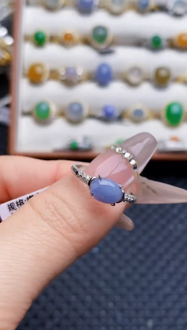 银S925镶嵌戒指翡翠7071