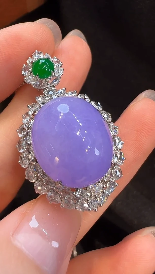 吊坠(不含链)18K金镶嵌翡翠L6吊坠