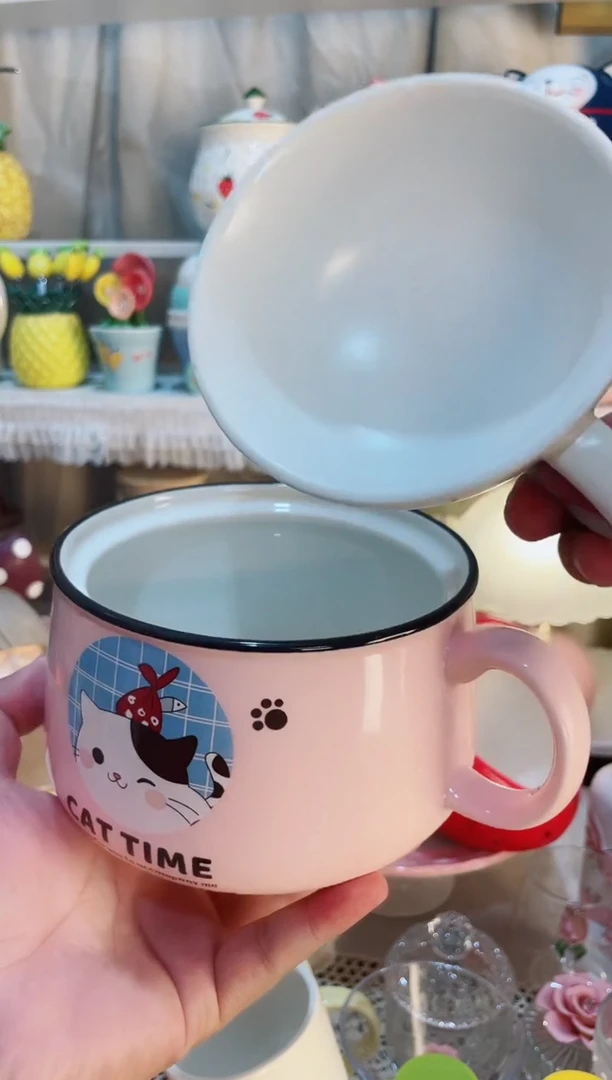 【闪购商品】瓷片猫咪泡面碗 发货快质量好