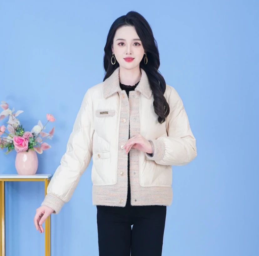 【新品上新】翻领羽绒服2025年秋冬国标时尚洋气宽松保暖显瘦