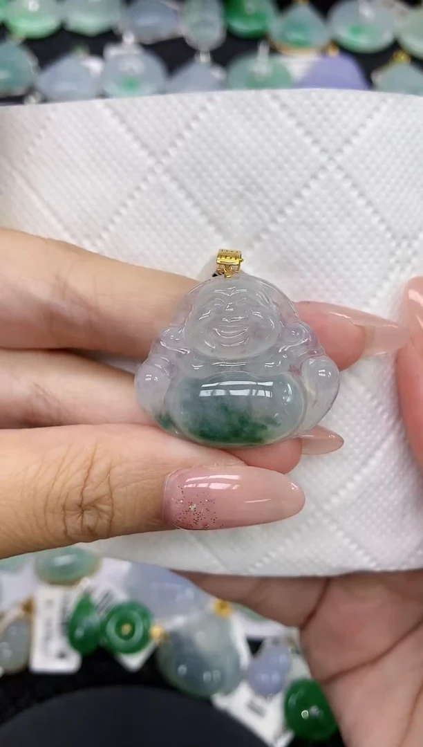 颈饰18K金镶嵌翡翠111111111