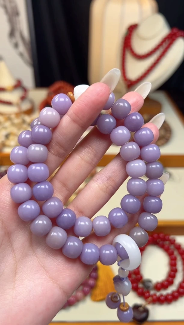 手串白玉菩提紫玉菩提双圈小花手串