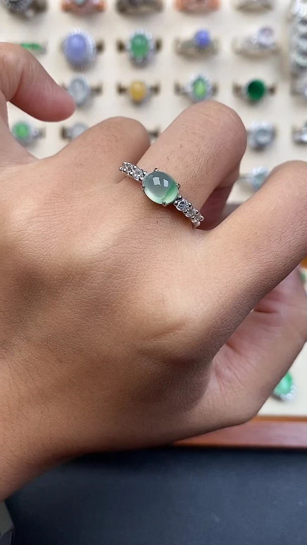 银S925镶嵌定制翡翠746658