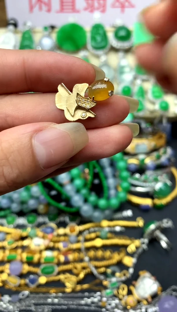 翡翠18K金镶嵌颈饰172-中国好珍宝