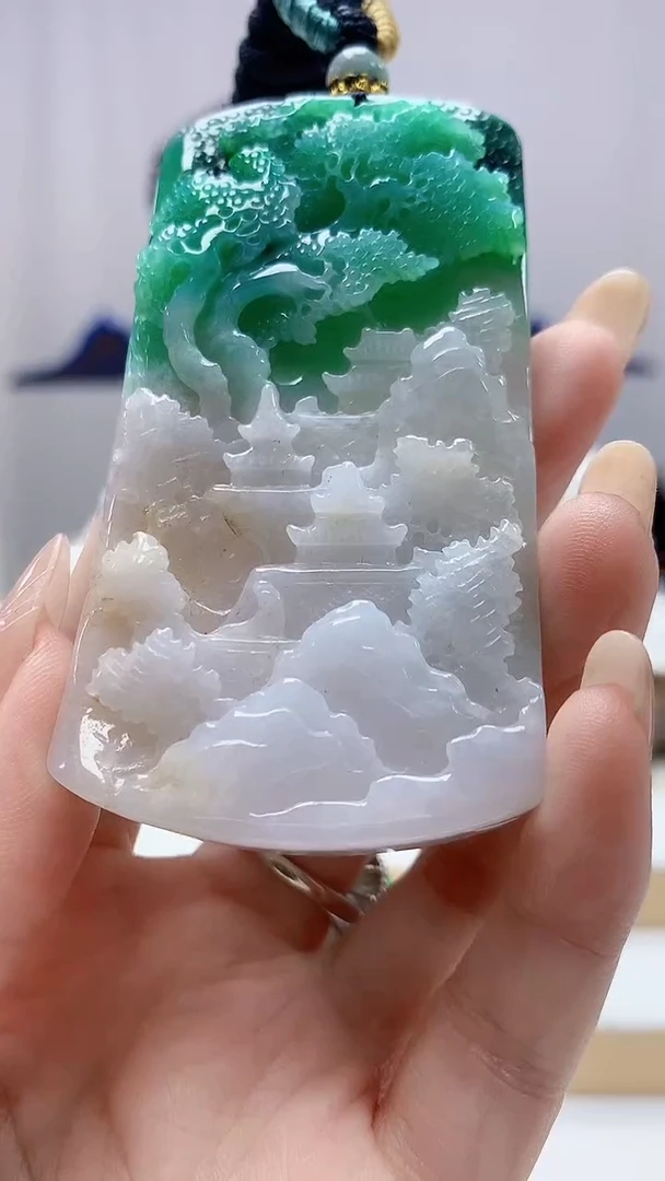未镶嵌定制翡翠4917DD-毛货挂件188