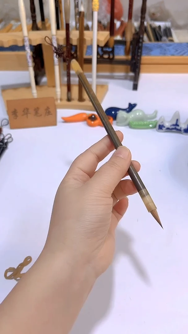 定制款  绿檀黄狼小楷1支