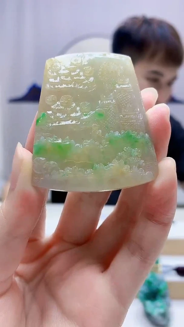 未镶嵌定制翡翠4868zm-毛货挂件山水69