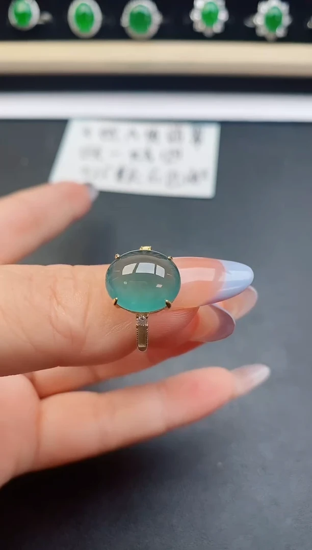 翡翠戒指银S925镶嵌1