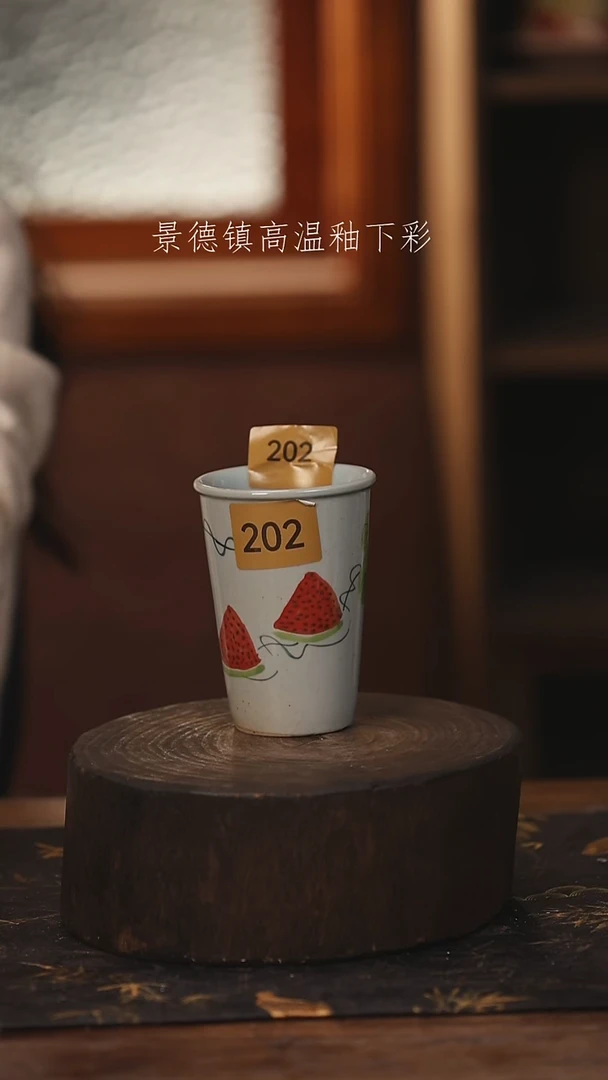 陶瓷景德镇高温釉下手绘陶瓷@L202@