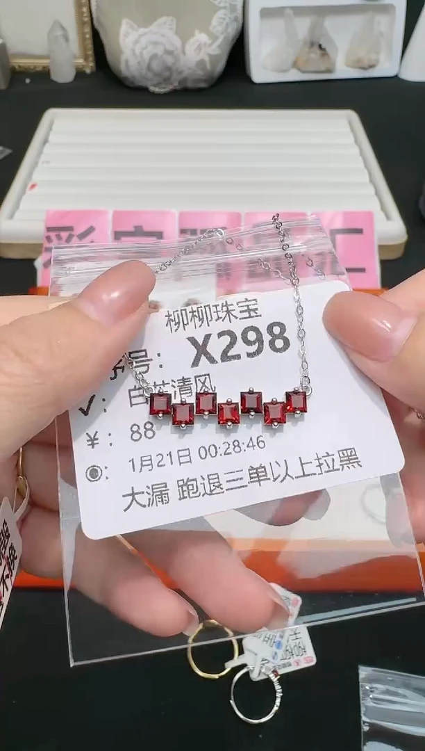 【闪购商品】石榴石颈饰银S925镶嵌多样性发一X298