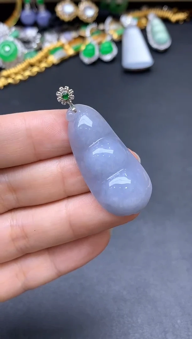 颈饰18K金镶嵌翡翠139-中国好珍宝