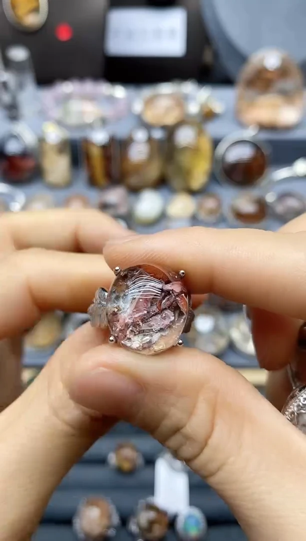 戒指银S925镶嵌水晶水晶水晶