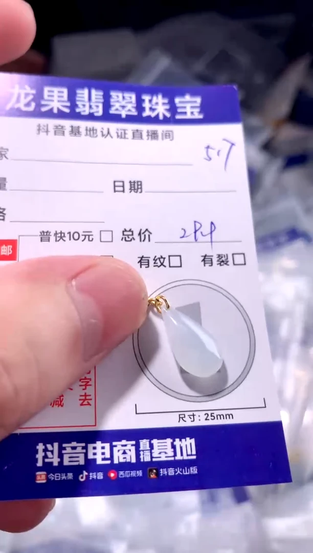翡翠未镶嵌颈饰立体水滴517