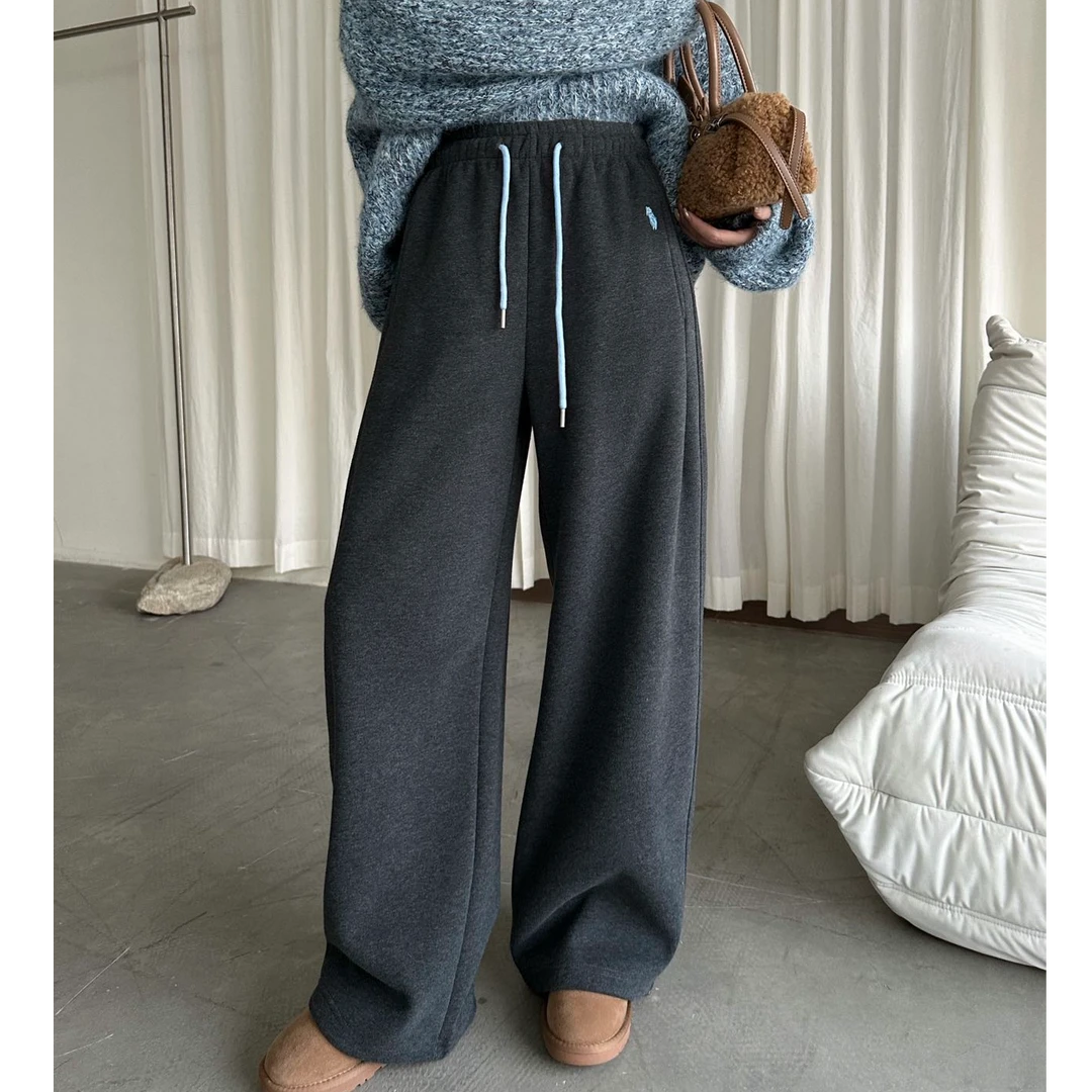 2025冬上新高品质幕冬绒棉加厚阔腿两穿卫裤-R033