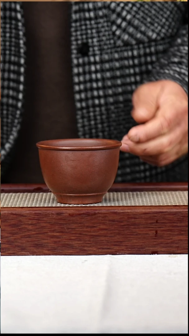 茶杯紫砂紫泥170CC马蹄杯-056