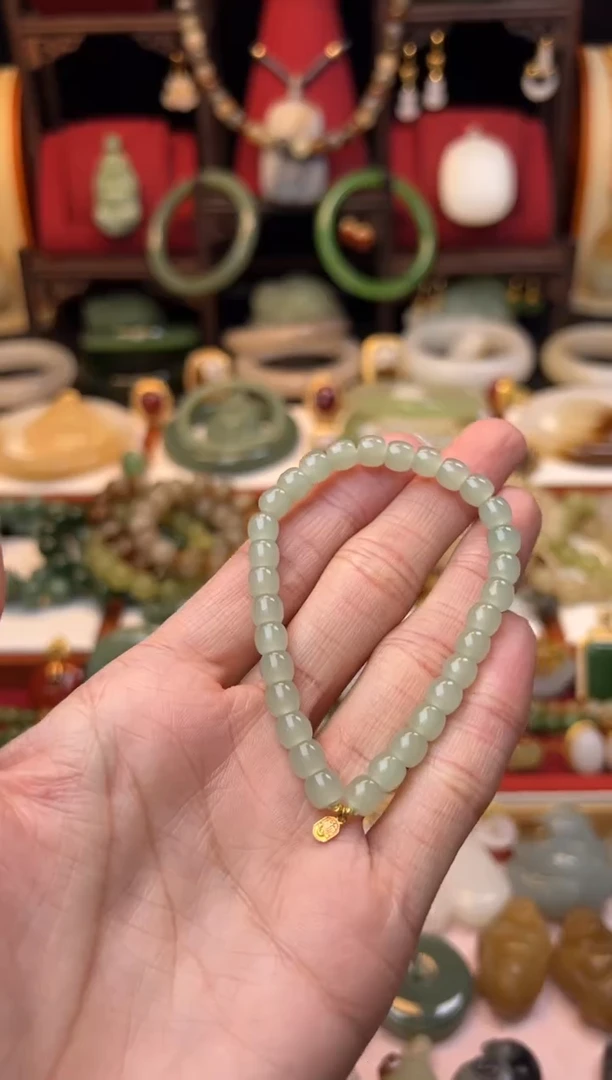 【闪购商品】和田玉手串18K金镶嵌福利