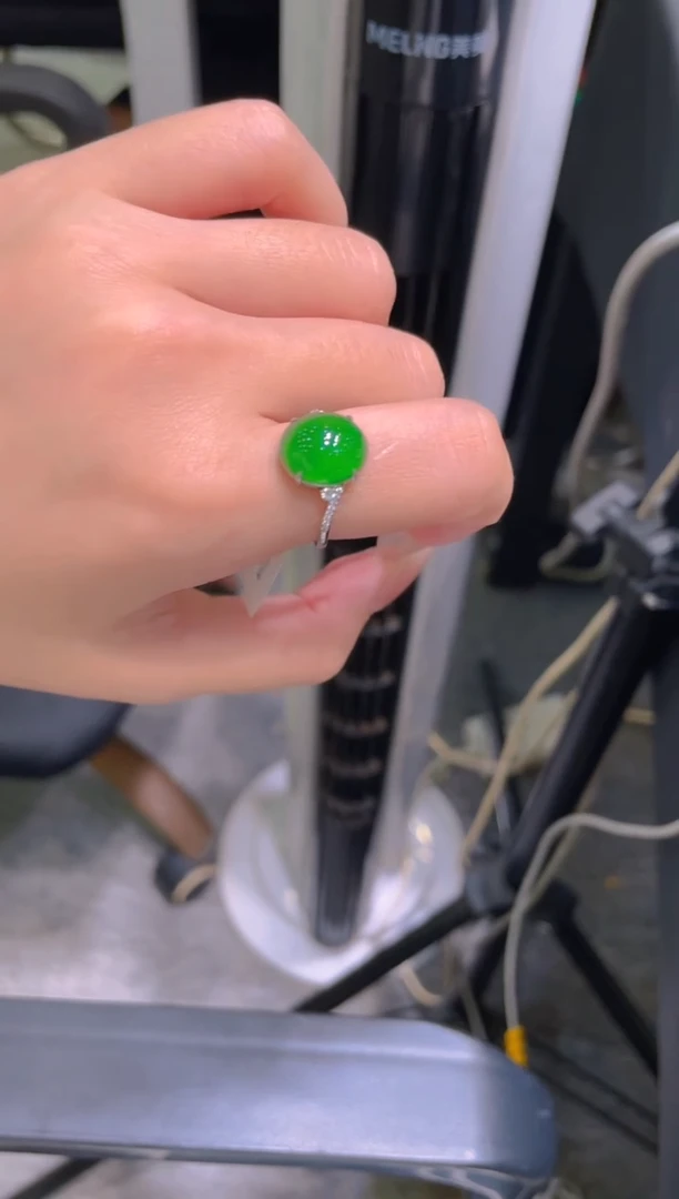 翡翠18K金镶嵌吊坠(不含链)A99