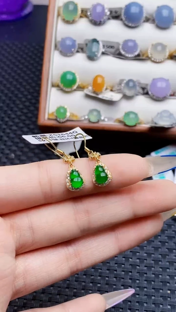 银S925镶嵌戒指翡翠6123