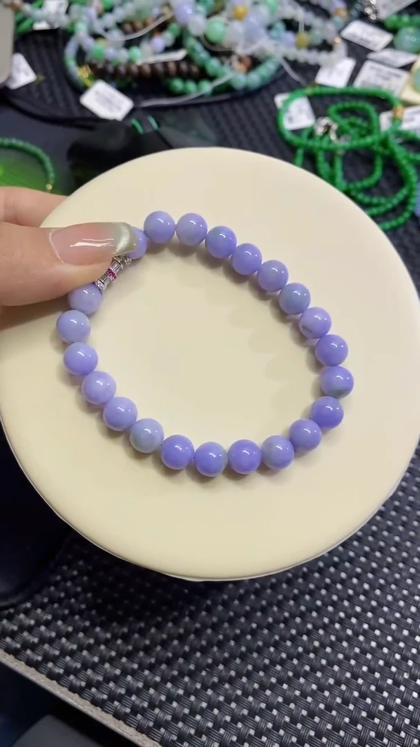 翡翠散珠周****?卡8加紫手串