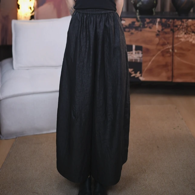 B【诗序】100%桑蚕丝新中式设计显瘦国风百搭宽松国风裤子