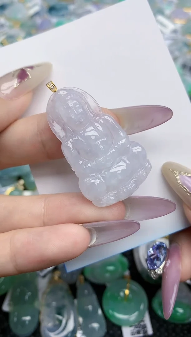 翡翠挂件18K金镶嵌309   天然翡翠A货