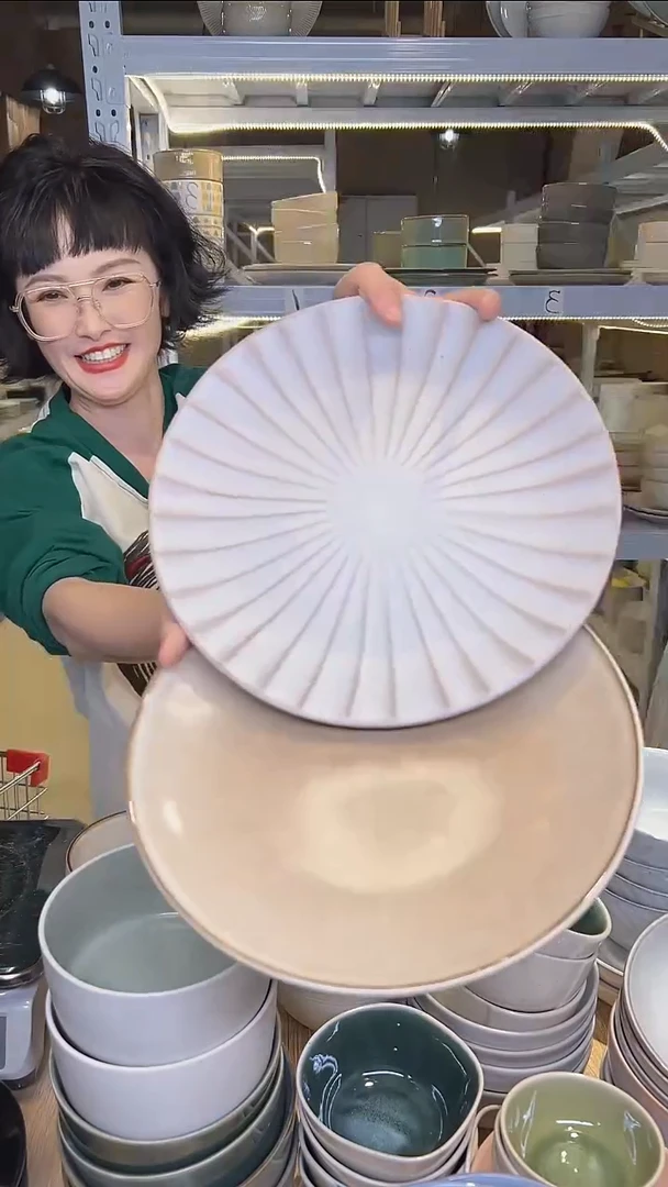 瓷90外贸尾货高温釉下彩陶瓷餐具默认微瑕