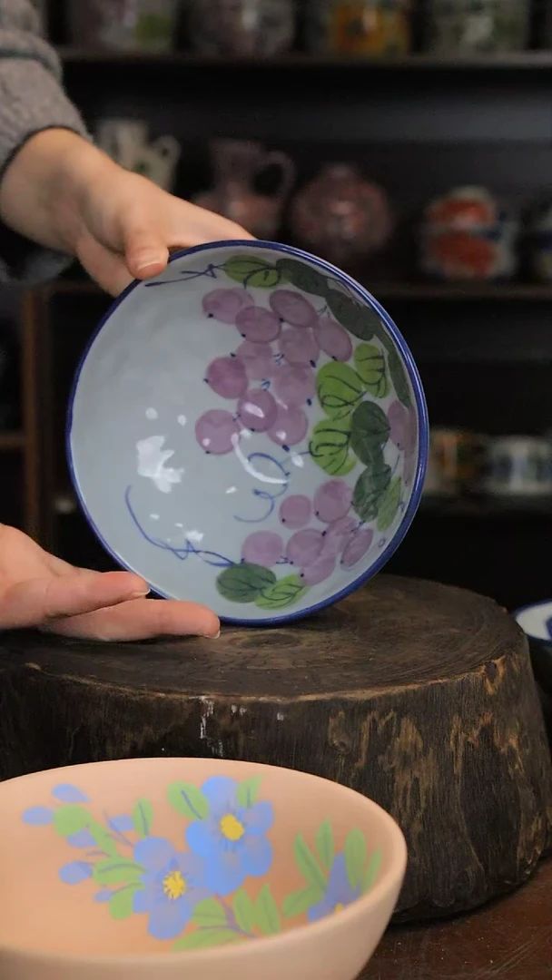 【闪购商品】椿野6.5寸锤纹小碗（葡萄）C044*2