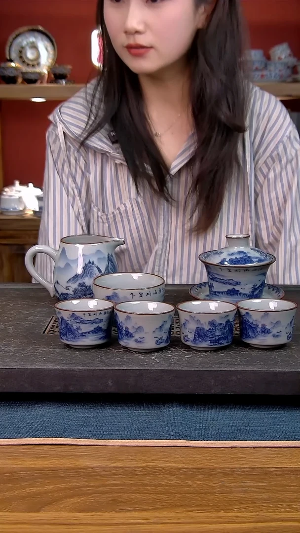 福****锅简装家用款7件套 老陶泥开片纹陶瓷茶具