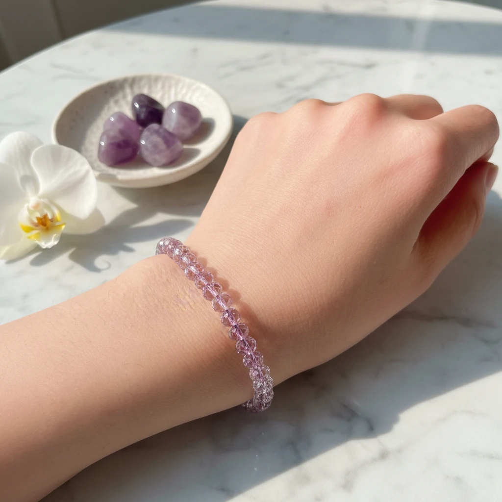 【紫色水晶】6MM简约甜美百搭手链,手围可找客服备注!