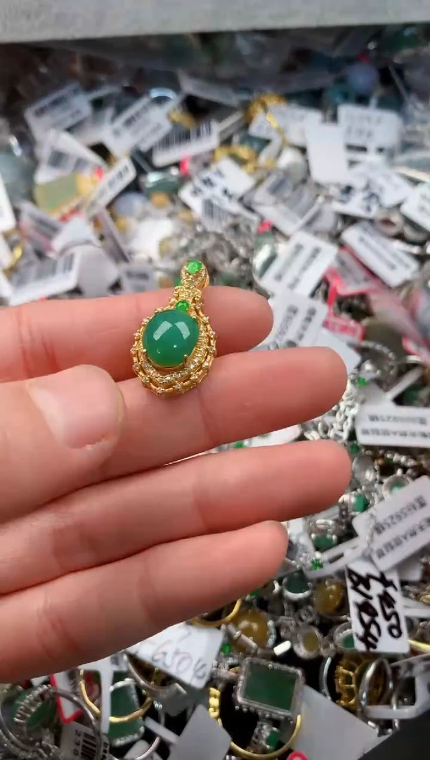 银S925镶嵌戒指翡翠4                     2