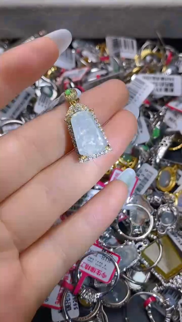 银S925镶嵌戒指翡翠百内无证书