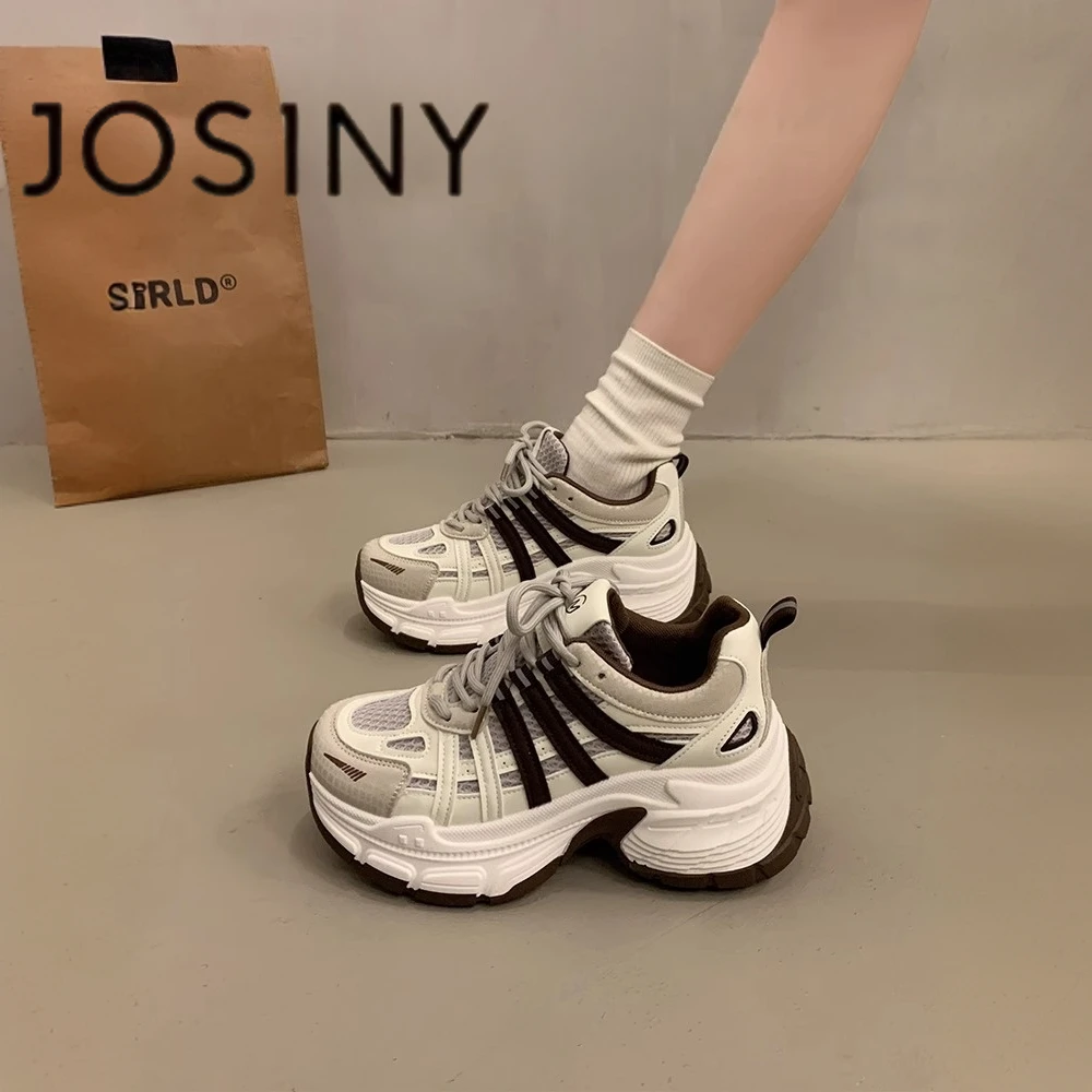 卓诗尼【断码清仓】厚底老爹鞋女小个子增高2025新款爆款运动休闲鞋