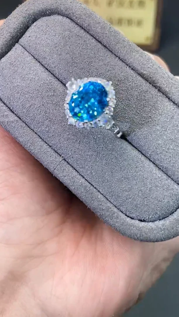 银S925镶嵌戒指碧玺......