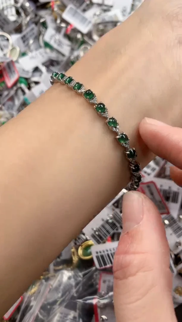 银S925镶嵌戒指翡翠333----2