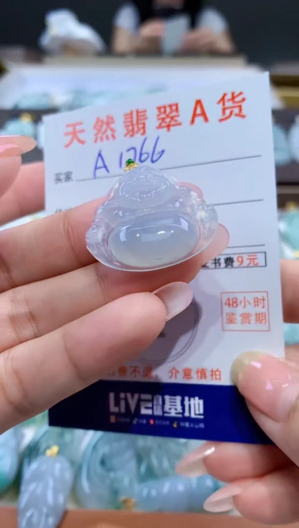 颈饰18K金镶嵌翡翠天然缅甸a货翡翠