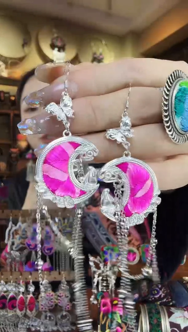 刺绣非遗刺绣民族风耳环