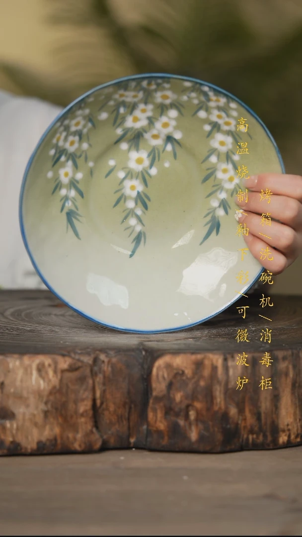 碗景德镇高温釉下彩可微波烤箱洗碗机