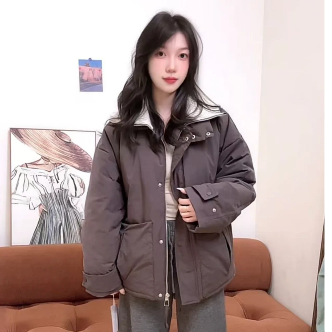 【杭州S姐精品女装】拼针织领羽绒服22256